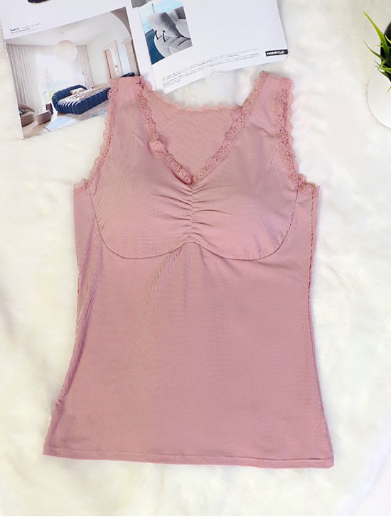 Lace Tank Top W/ Padded Chest Support Lace Tank Top W/ Padded Chest Support